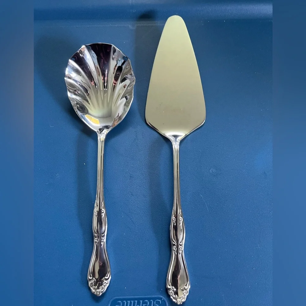 Silverplate Serving Utensil Set - pair